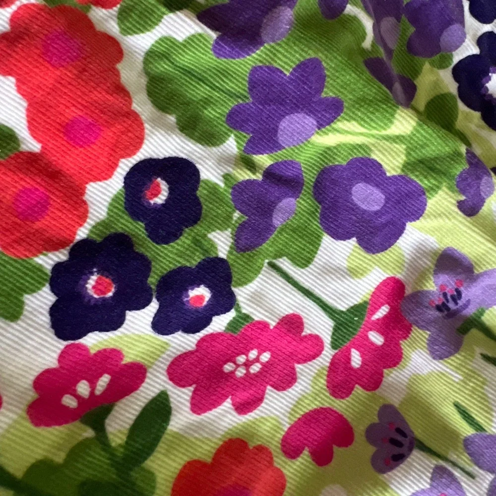 Gymboree Floral Corduroy Dress Toddler Girls 18-24M Long Sleeve Rosette Multi